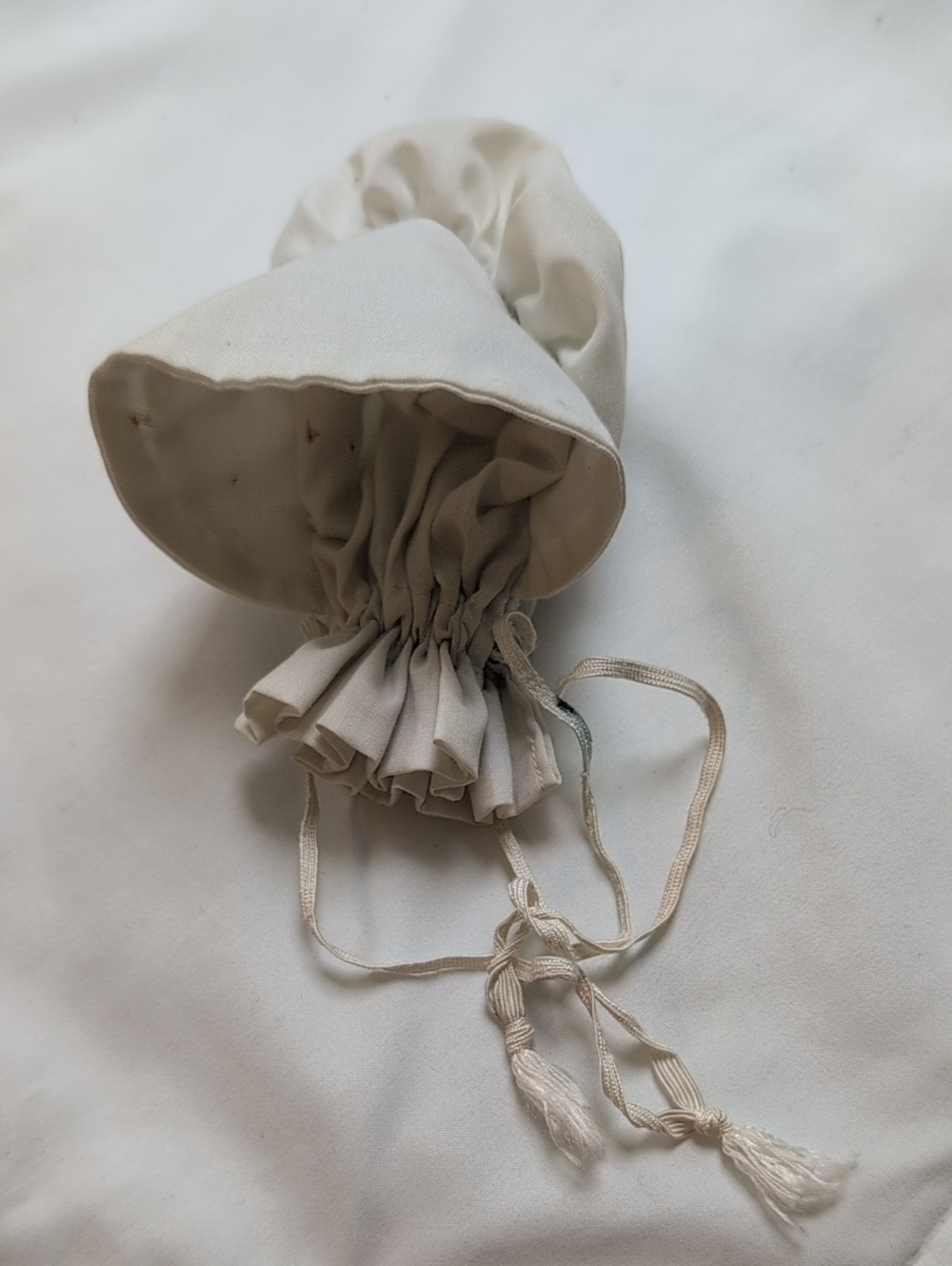 Ivory Drawstring Pouch Bag